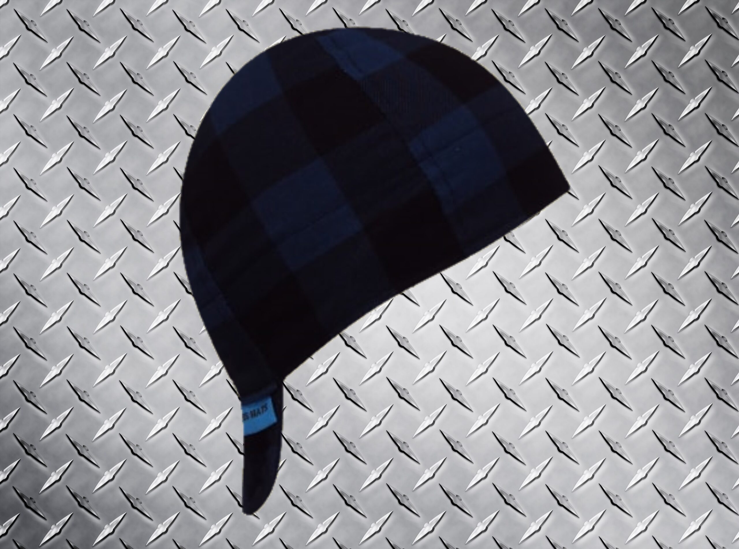 Blue Plaid Welders Cap