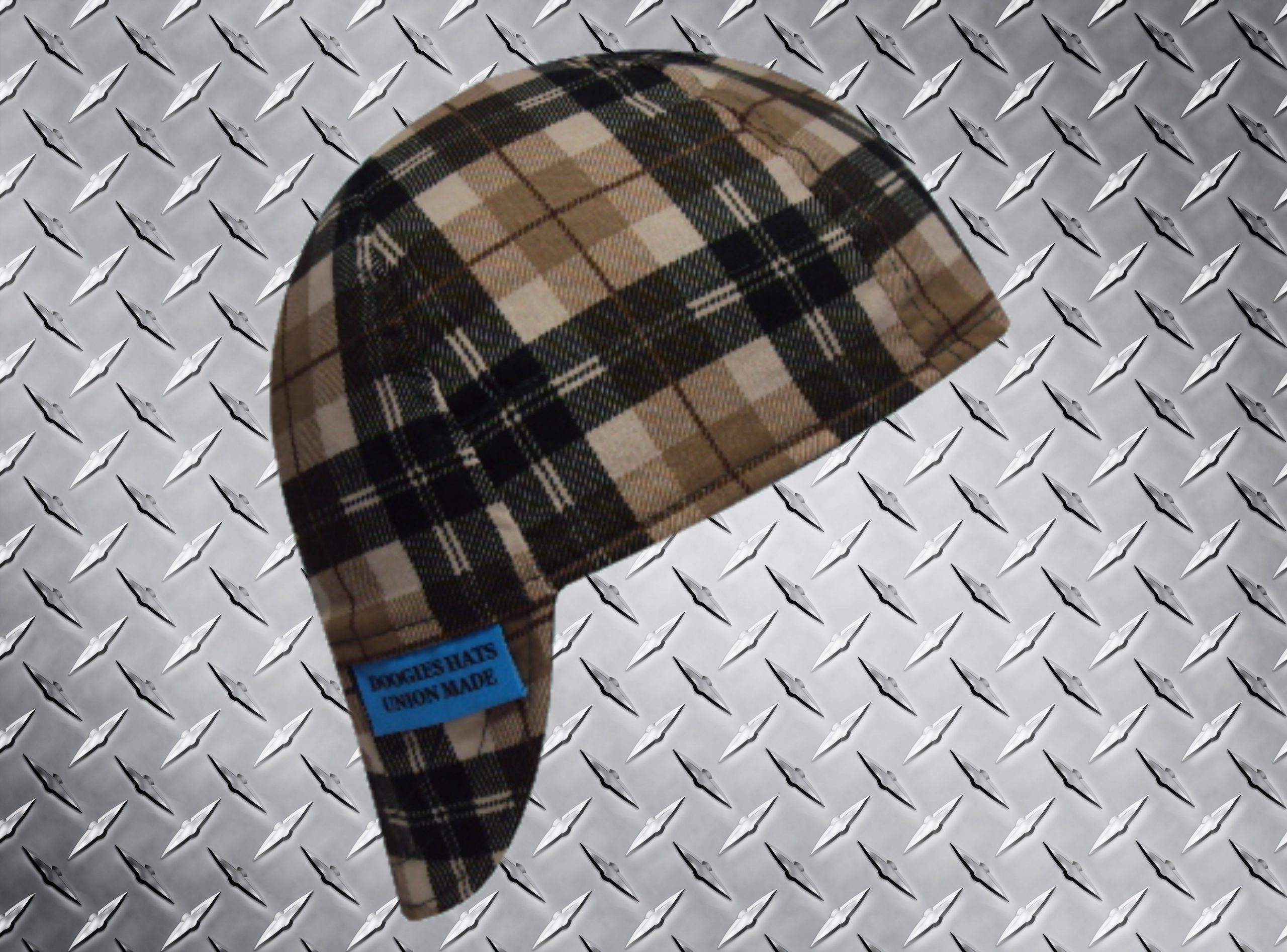 Tan Plaid Welding Cap