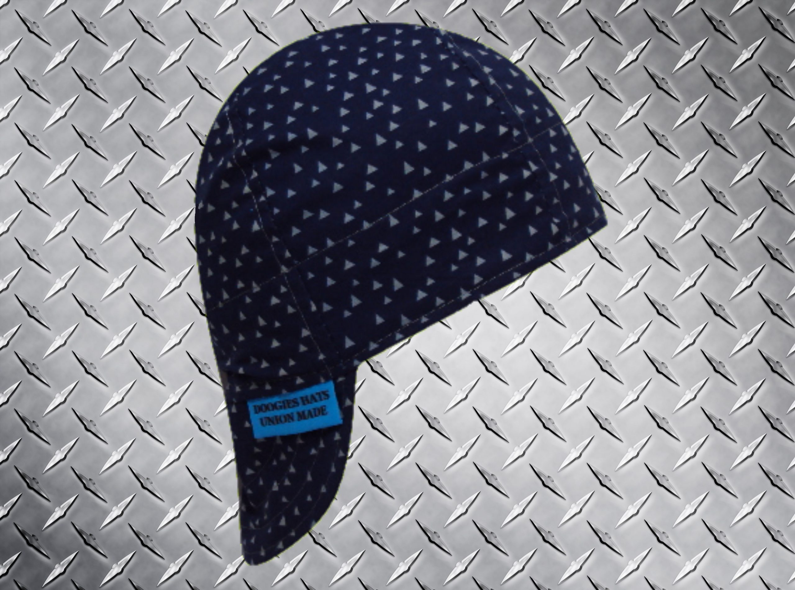 Grey Triangles on navy Welders Hat