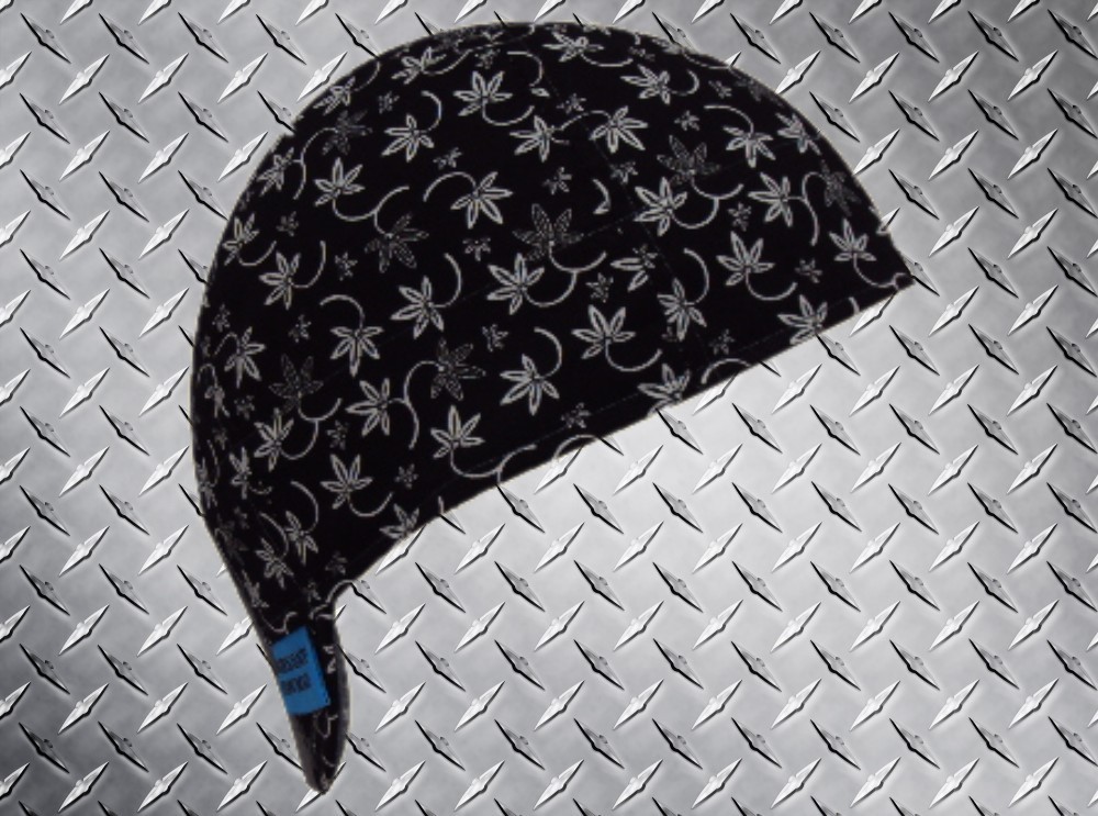 Black Flowers Welding Hat