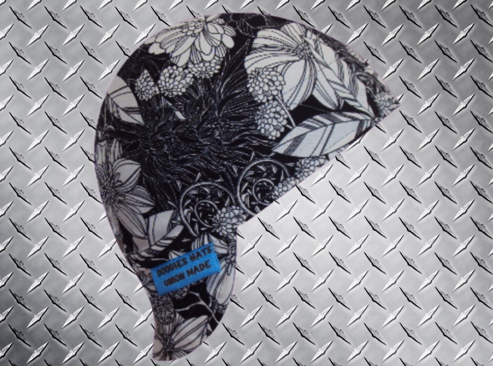 Black Flowers Welding Hat