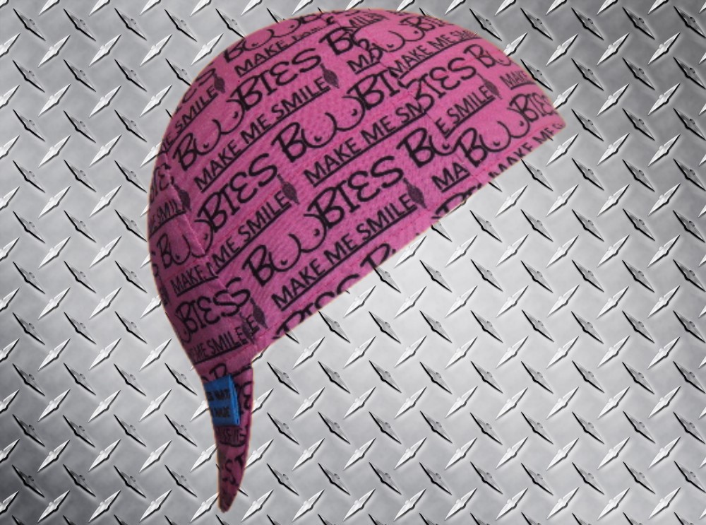 Boobies Make Me Smile Hot Pink Welding Cap