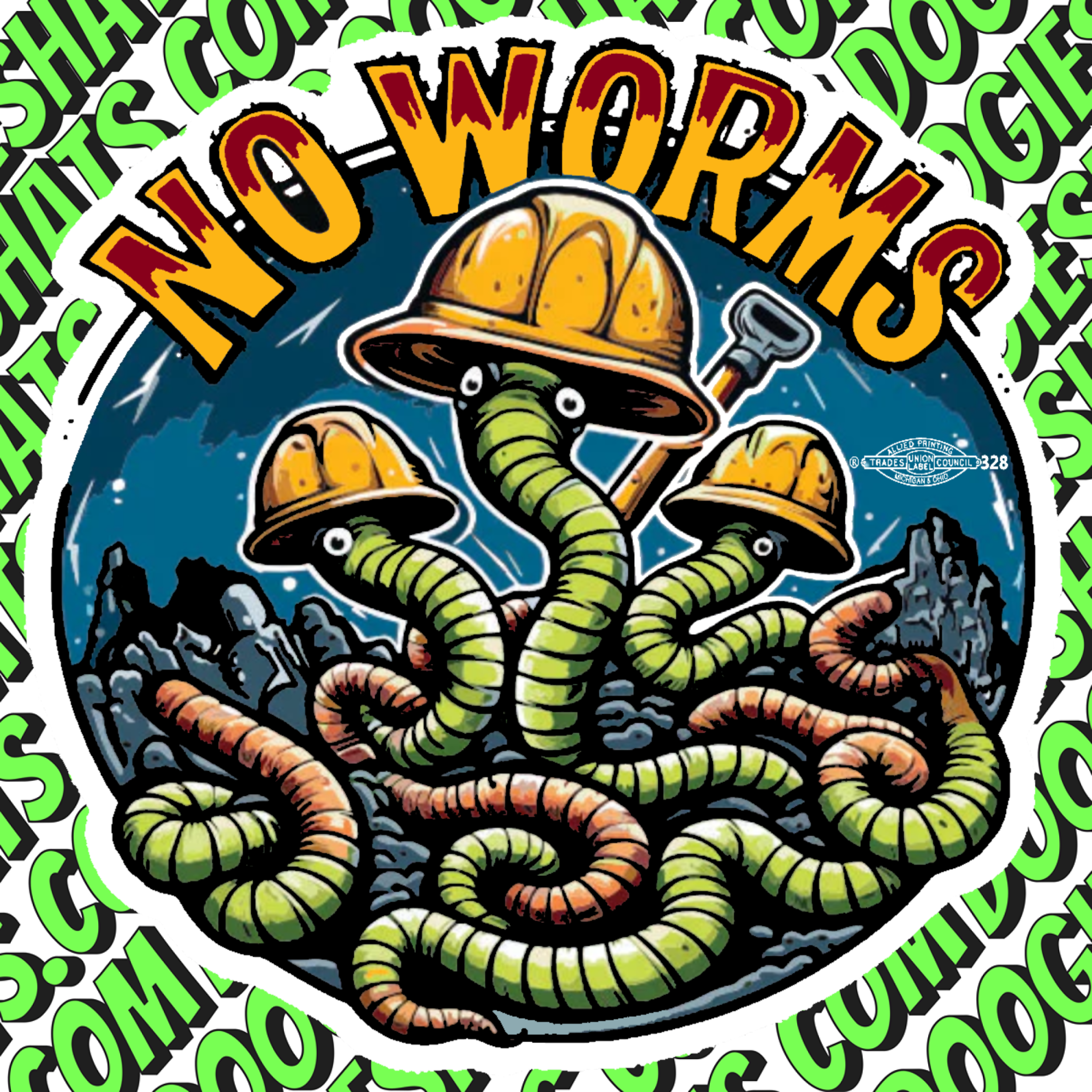 No Worms Sticker