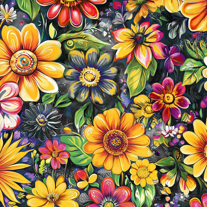 DD Kick Ass Flowers Black Welding Hat